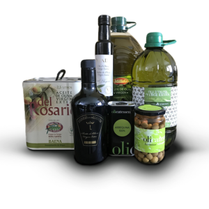 Assortiment Spaanse [olijf] olie en olijven | Aceite olivas y encurtidos