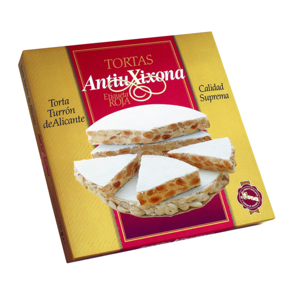 Torta de turrón IGP Alicante Antiu Xixona etiqueta roja | 150 Gr